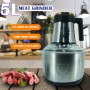 ⚙️Hachoir Électrique Professionnel 5L Inox | 500W, 6 Vitesses | Viande & Légumes