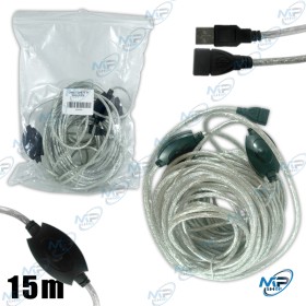 CÂBLE EXTENSION 15M USB AVEC AMPLIFICATEUR + FILTRE