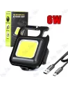 🔦 Mini Lampe Torche Porte-Clés COB 6W – Rechargeable USB, Magnétique & EDC