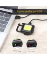 🔦 Mini Lampe Torche Porte-Clés COB 6W – Rechargeable USB, Magnétique & EDC