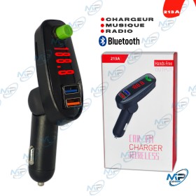🚗 Transmetteur FM Bluetooth & Chargeur USB Voiture Rotatif 180°