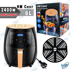 🍟Air Fryer HM Crest 6L XXL | 2400W, Écran Tactile LED | Cuisine Saine