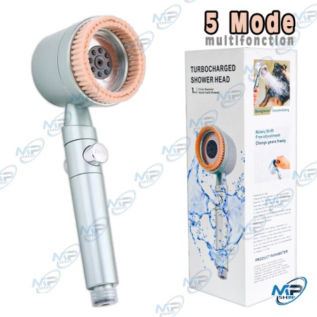 🛁Pommeau de Douche Turbo 5 Modes | Brosse Massage Chien | Filtre Eau | Stop Eau