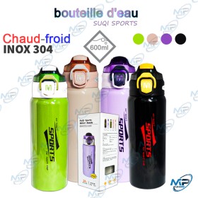 ❄️Gourde Isotherme Sport Inox 304 | Anti-fuite 600ml | 24h Froid/Chaud