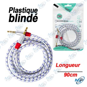 CABLE JACK MALE/MALE STEREO  PLASTIQUE BLINDE