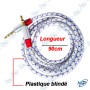 CABLE JACK MALE/MALE STEREO  PLASTIQUE BLINDE
