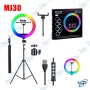 🌈Ring Light LED RGB 30cm avec Trépied 210cm Pro - Live & Vidéo