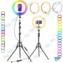 🌈Ring Light LED RGB 30cm avec Trépied 210cm Pro - Live & Vidéo