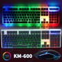 ⌨️🖱️ Clavier & Souris Gaming RGB KM-600 – Kit Semi-Mécanique Arabe/Français avec LED Multicolore