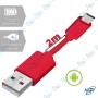 2CABLE MICRO USB 2M ROUGE