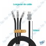 🚀Câble de Charge Rapide 3-en-1 Puissance Max 120W (6A) - Universel