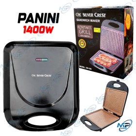 🍳Grill Panini & Sandwich Maker OK Silver Crest 1400W | Revêtement Antiadhésif