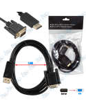 🖥️Câble Adaptateur DisplayPort vers VGA 1.8m – Full HD 1080p