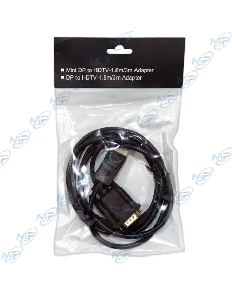 Iczi Cable Câble DisplayPort Vers VGA 1,8m - Adaptateur Double Mode 1080p | Pour PC Écran VGA Cable Pour Displayport Vers Vga