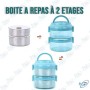 🍱Boîte à repas double étage en inox SUS304 avec poignée – Lunch box empilable hermétique