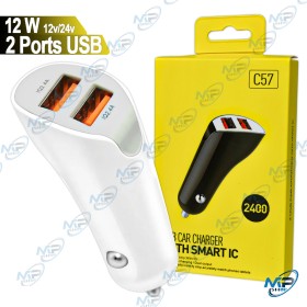 ⚡Chargeur Voiture USB Double Port 12W 2.4A Rapide Intelligent