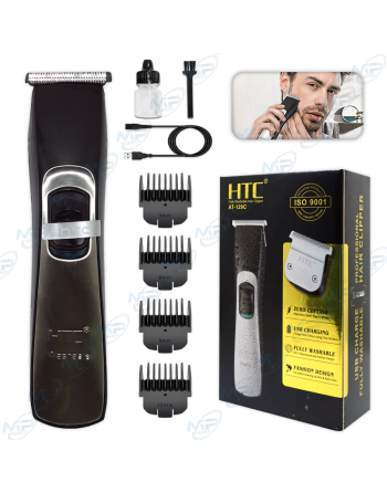 🔋 Tondeuse HTC AT-129C : 100% Étanche, Lame Acier Inoxydable, USB Charge