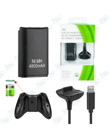 🎮Batterie 4800mAh XBOX 360 | Kit Play & Charge Sans Fil