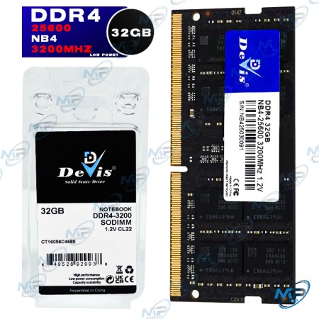 BARRETTE MEMOIRE PC Portable 32GB DDR4 3200 Model DEVIS