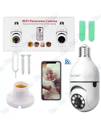 🎥Caméra WiFi Panoramique Ampoule PIX-LINK – Caméra de surveillance 360° avec vision nocturne et détection de mouvement