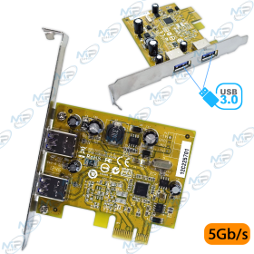 Carte d'Extension PCI-E vers 2 Ports USB 3.0 🖥️Carte PCI-E USB 3.0 (5 Gb/s) - Ajoutez 2 Ports Ultra-Rapides à Votre PC