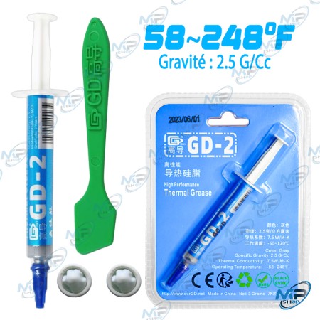 🚀Pâte Thermique GD-2 Haute Conductivité 7.5 W/m-K | CPU/GPU