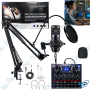 micro de jeu à condensateur pour PC avec mixeur audio professionnel
