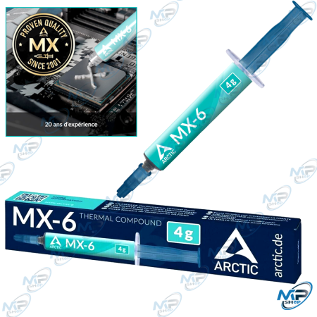 🌡️Pâte Thermique ARCTIC MX-6 (4g) - Conductivité Optimale pour CPU/GPU