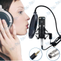 micro de jeu à condensateur pour PC avec mixeur audio professionnel