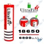 🔋Pile 18650 UltraFire 6800mAh - Énergie Fiable et Réutilisable