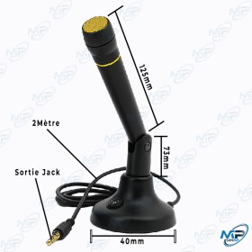 🎙️Mini Microphone de Bureau Filaire Jack 3.5mm – PC, Laptop, Conférence
