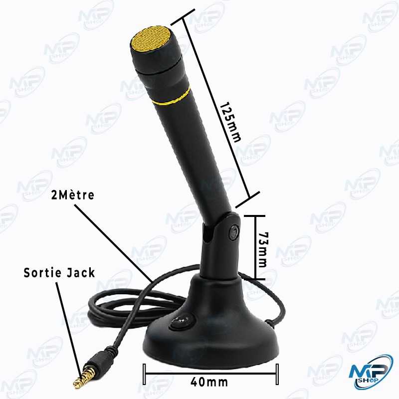 🎙️Mini Microphone de Bureau Filaire Jack 3.5mm – PC, Laptop, Conférence