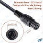 🛴Chargeur 42V 2A Connecteur 8mm 3 Broches pour Trottinette Électrique – Chargeur Batterie Lithium 36V