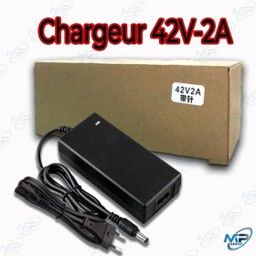 🔋Chargeur 42V 2A Lithium Ion pour Trottinette/Vélo Électrique – Rapide et Sûr