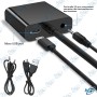Adaptateur HDMI Mâle VGA Femelle + Audio et alimentation