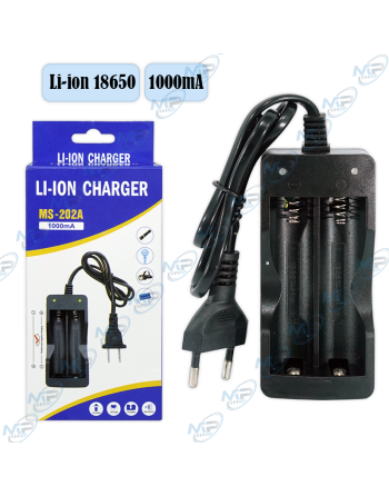 ⚡ Chargeur Li-ion 18650 MS-202A | 2 Slots | 1000mA | Sécurité Optimale