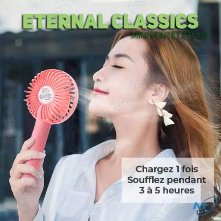 🌬️Mini Ventilateur USB Rechargeable | Portable 3 Vitesses | Couleurs Fun