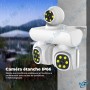 👁️‍🗨️Caméra WiFi 3 Têtes 12MP Ultra HD | Zoom Optique 10X et 360°