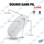 💻 Souris Sans Fil 2.4 GHz Blanche : Ergonomie, Finesse et Fiabilité