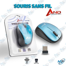 🖱️Souris Sans Fil Compacte 2.4 GHz Bleue - AND Technology 1314