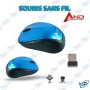 🖱️Souris Sans Fil Compacte 2.4 GHz Bleue - AND Technology 1314