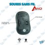 🖱️Souris Sans Fil Compacte 2.4 GHz Bleue - AND Technology 1314