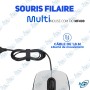 Souris filaire Multi MF400 - 3 boutons, connectivité USB (blanc et noir)