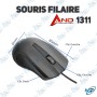 🌑 Souris Sans Fil AND 1315 : Design Ergonomique, Précision et 2.4 GHz