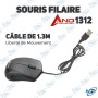 🖱️Souris Filaire Optique AND 1312 USB | 1200 DPI | Confort Durable