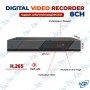 DVR 8 CH Hybride H.265 – AHD/TVI/CVI/CVBS/IP, HDMI/VGA, jusqu’à 6 To