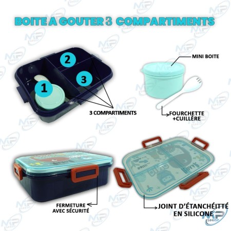 copy of copy of Boîte repas 2 étages avec couvercle et couverts (400 ml / 500 ml)