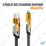 🔌 Câble de Charge Rapide Universel 65W/27W – USB/Type-C vers Lightning & Type-C