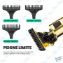 ✂️ Tondeuse de Précision KEZU Professionnelle – Design Vintage Doré, Écran LED, Lames T-Zéro, Recharge USB