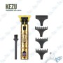✂️ Tondeuse de Précision KEZU Professionnelle – Design Vintage Doré, Écran LED, Lames T-Zéro, Recharge USB